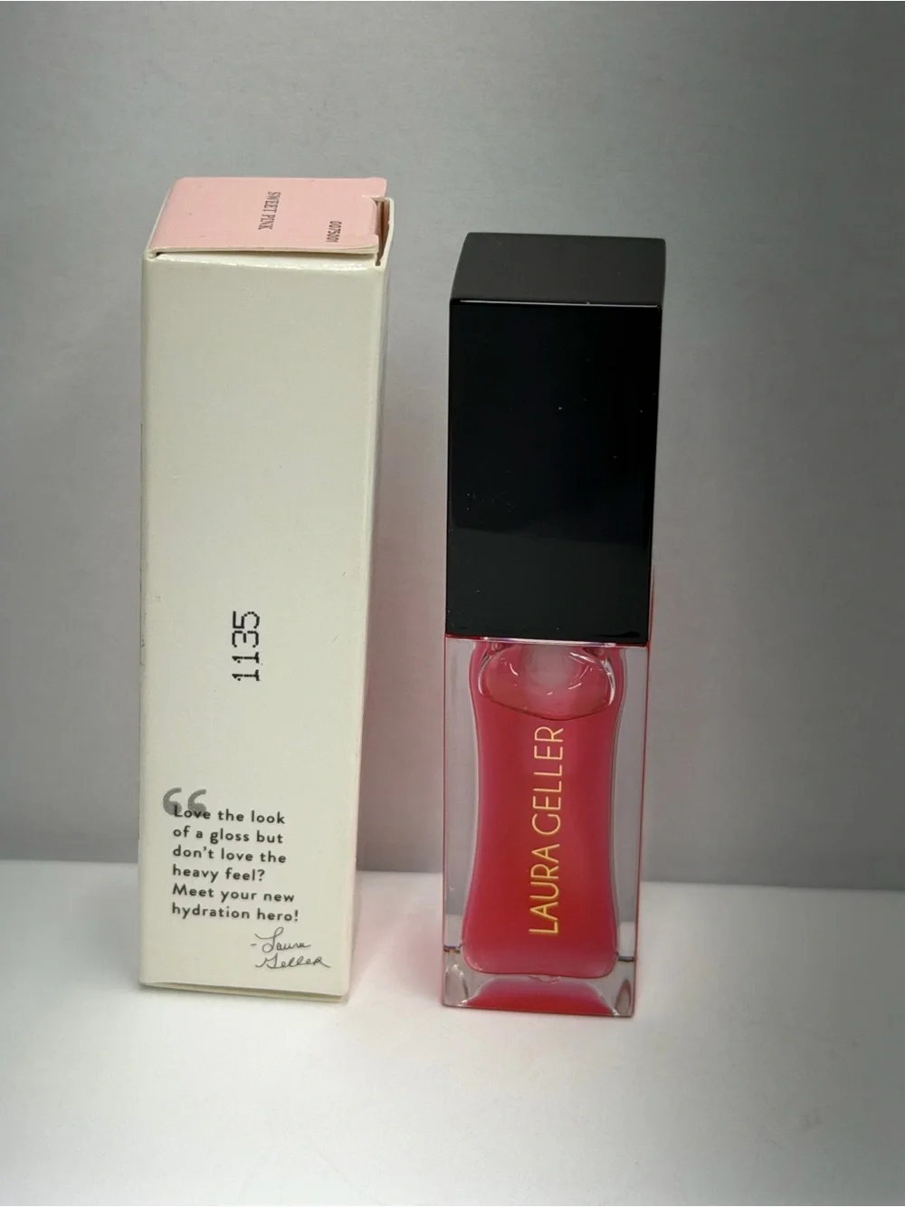 Laura Geller Fine Shine Glossy Lip Oil Sweet Pink 0.25 oz Full Size NIB